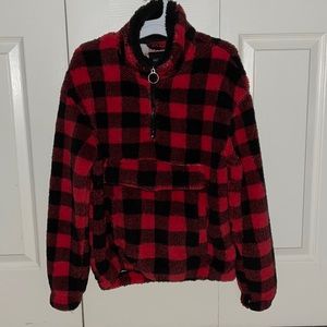Zip up flannel fleece